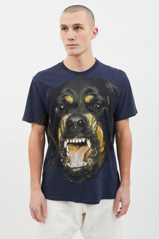 Givenchy 2011 Navy Graphic Print  T-Shirt