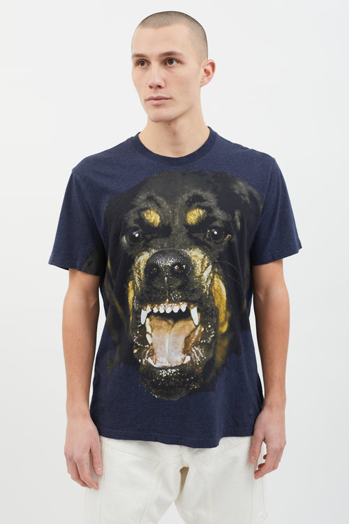 Givenchy 2011 Navy Graphic Print  T-Shirt