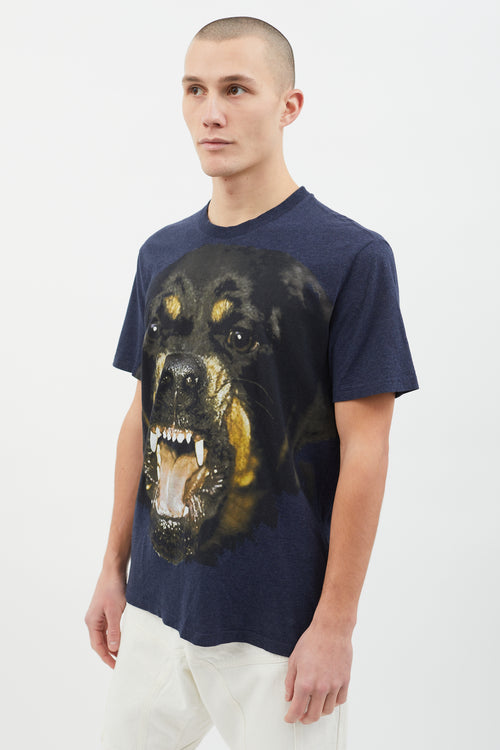 Givenchy 2011 Navy Graphic Print  T-Shirt