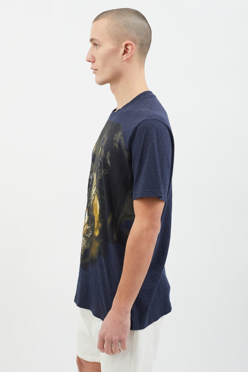 Givenchy 2011 Navy Graphic Print  T-Shirt