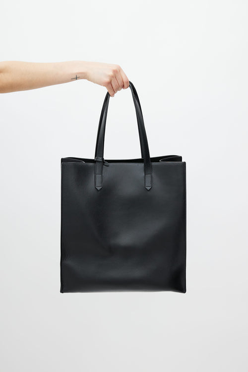 Givenchy Black Embossed Logo Leather Tote Bag