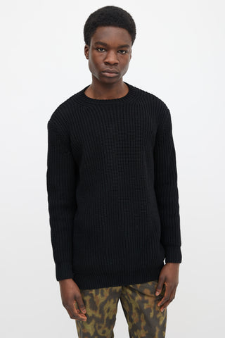 Givenchy Black Wool 
Cashmere Knit Fisherman Sweater