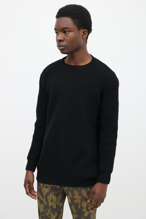 Givenchy Black Wool 
Cashmere Knit Fisherman Sweater