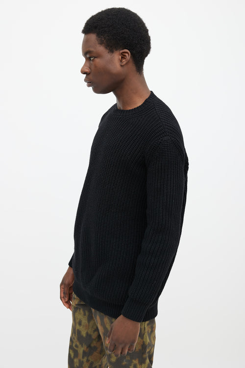 Givenchy Black Wool 
Cashmere Knit Fisherman Sweater