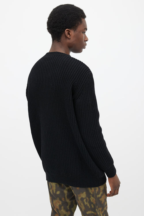 Givenchy Black Wool 
Cashmere Knit Fisherman Sweater