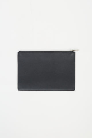 Givenchy Black 
White Leather I Feel Love Clutch