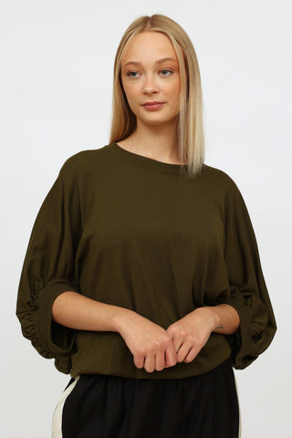 Givenchy Green Batwing Top