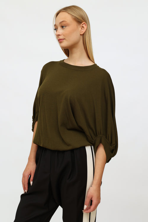 Givenchy Green Batwing Top