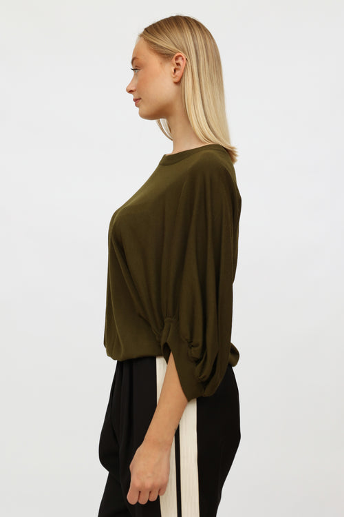 Givenchy Green Batwing Top