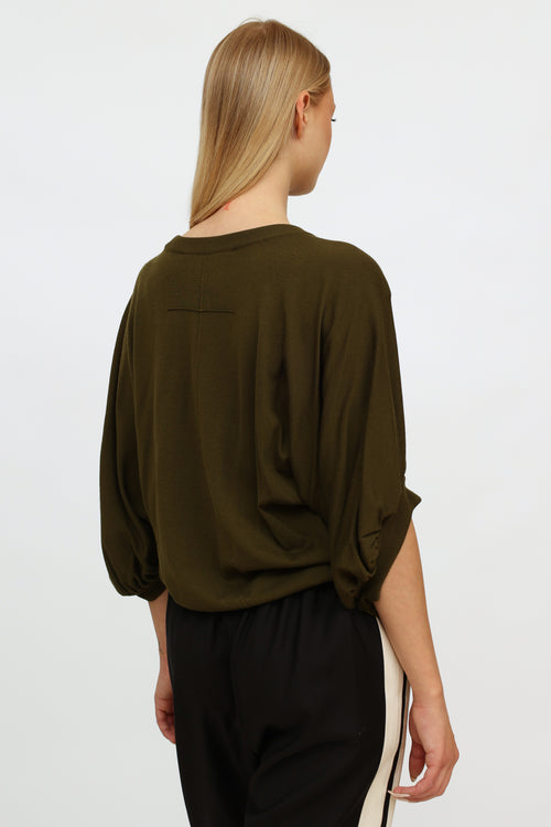 Givenchy Green Batwing Top