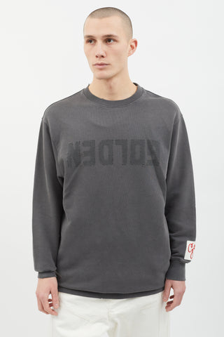 Golden Goose Grey Distress Patch Crew Sweatshirt