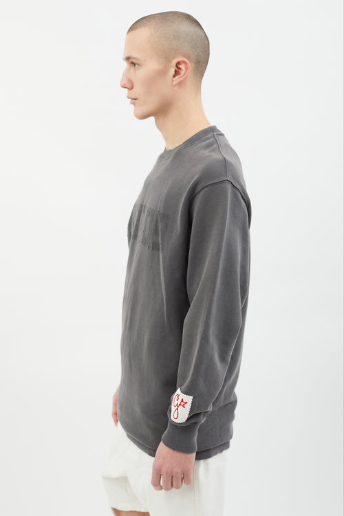 Golden Goose Grey Distress Patch Crew Sweatshirt