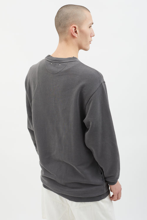 Golden Goose Grey Distress Patch Crew Sweatshirt