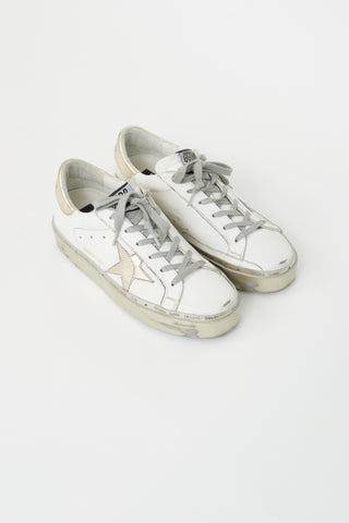 Golden Goose White Leather Hi Star Platform Sneaker