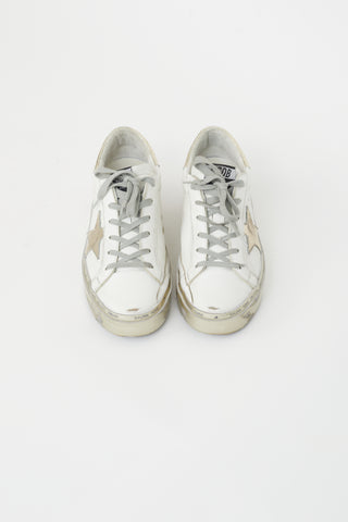 Golden Goose White Leather Hi Star Platform Sneaker