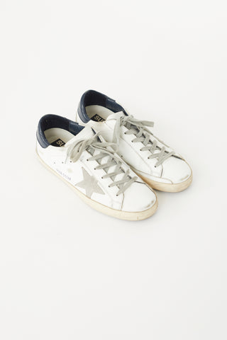 Golden Goose White 
Navy Superstar Sneaker