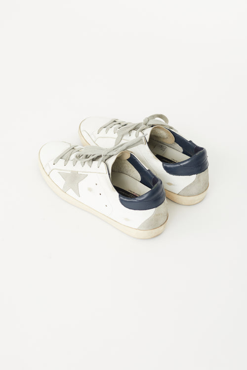 Golden Goose White 
Navy Superstar Sneaker