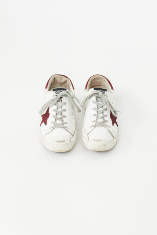 Golden Goose White 
Red Superstar  Sneaker