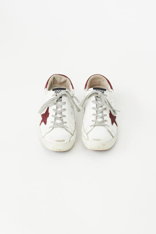 Golden Goose White 
Red Superstar  Sneaker