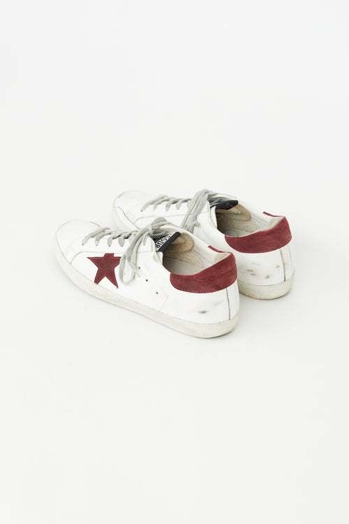 Golden Goose White 
Red Superstar  Sneaker