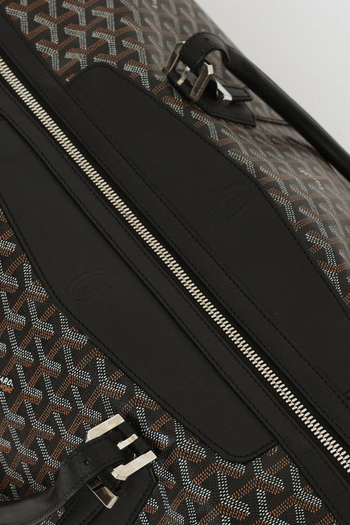 Goyard Black 
Brown Travel 55 Duffle Bag