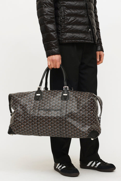 Goyard Black 
Brown Travel 55 Duffle Bag