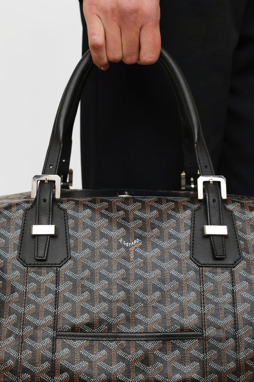 Goyard Black 
Brown Travel 55 Duffle Bag