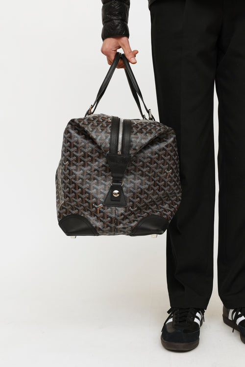 Goyard Black 
Brown Travel 55 Duffle Bag