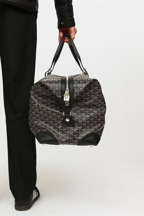 Goyard Black 
Brown Travel 55 Duffle Bag