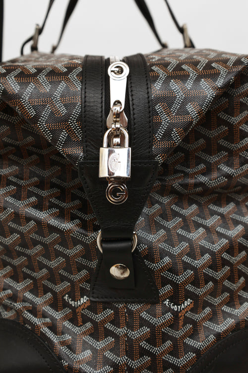 Goyard Black 
Brown Travel 55 Duffle Bag