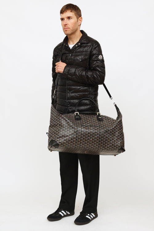 Goyard Black 
Brown Travel 55 Duffle Bag