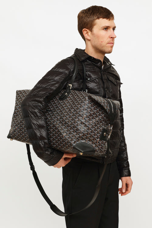 Goyard Black 
Brown Travel 55 Duffle Bag