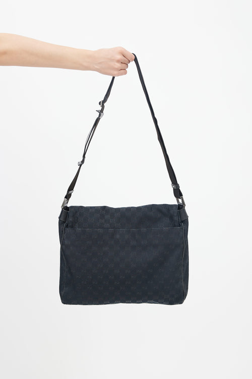 Gucci Black Monogram Canvas Messenger