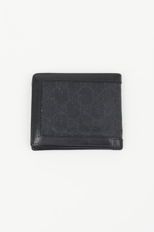 Gucci Black Leather Guccissima Monogram Bifold Wallet