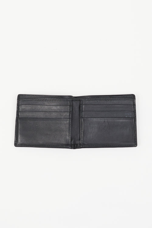 Gucci Black Leather Guccissima Monogram Bifold Wallet