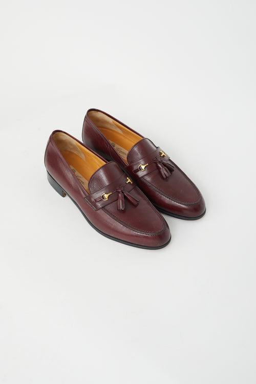 Gucci Burgundy Leather 
Tassel Loafer