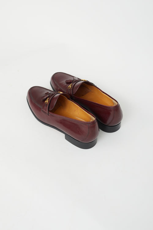 Gucci Burgundy Leather 
Tassel Loafer