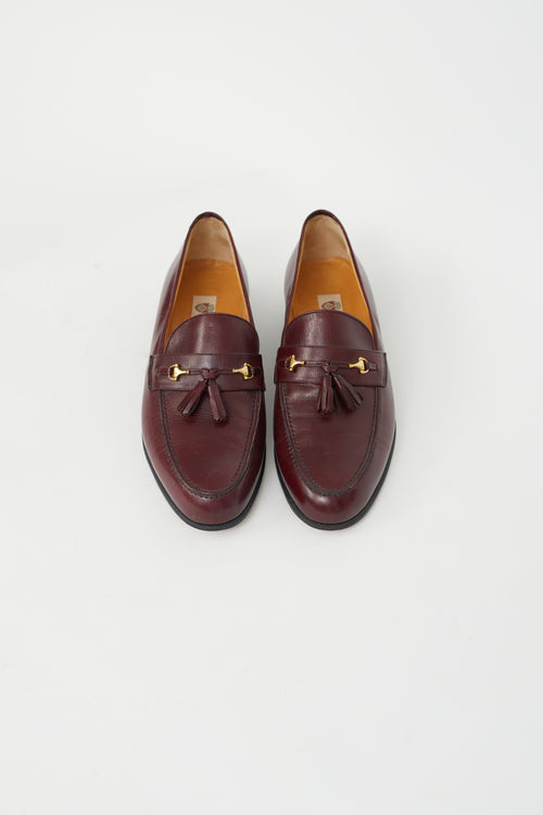 Gucci Burgundy Leather 
Tassel Loafer