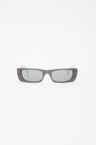 Gucci Grey Acetate Rectangular Sunglasses