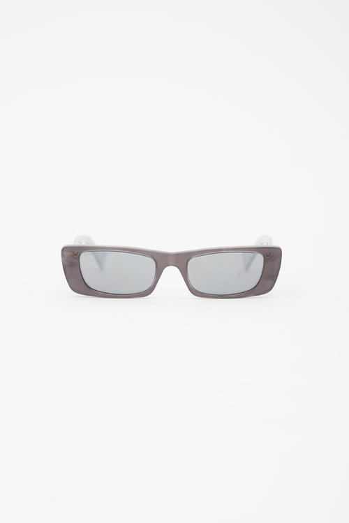 Gucci Grey Acetate Rectangular Sunglasses