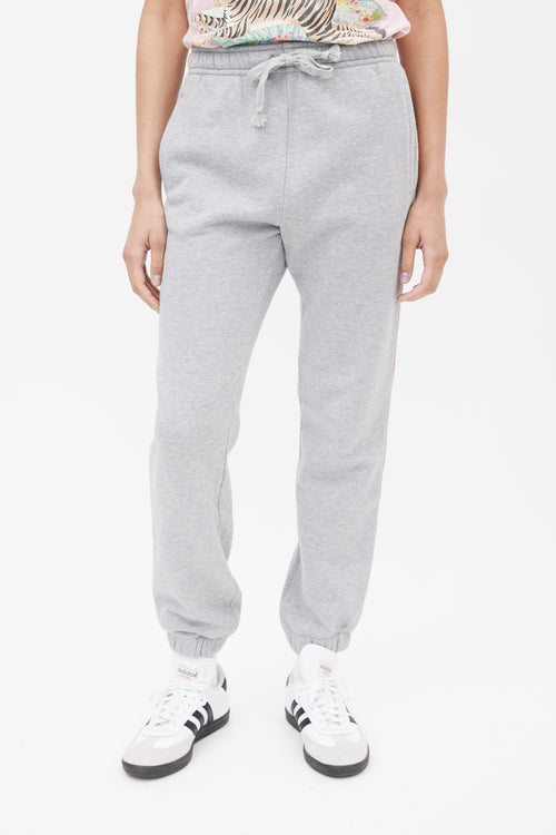 Gucci Grey Side Stripe Appliqué Sweatpant