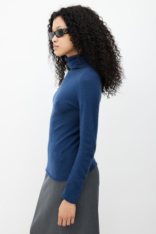 Gucci Navy Cashmere Turtleneck Sweater