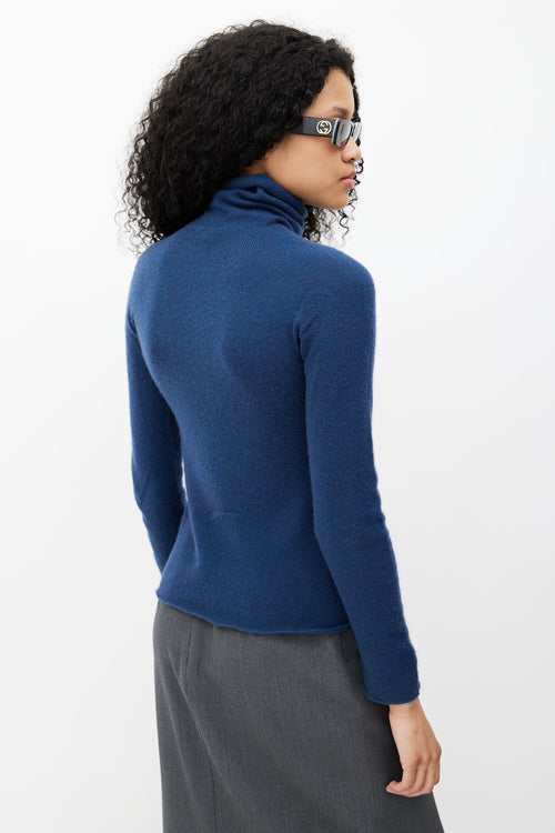 Gucci Navy Cashmere Turtleneck Sweater