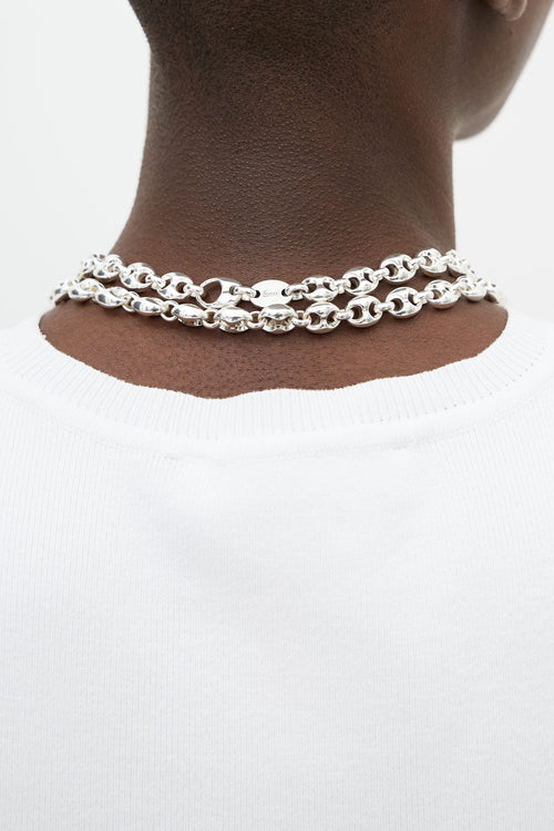 Gucci Sterling Silver Hollow Puff Necklace