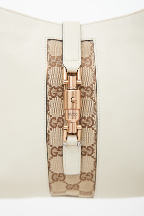 Gucci White 
Brown Nailhead Jackie Bag