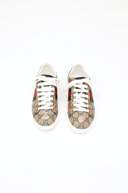 Gucci Beige Ace GG Supreme Berry Sneaker