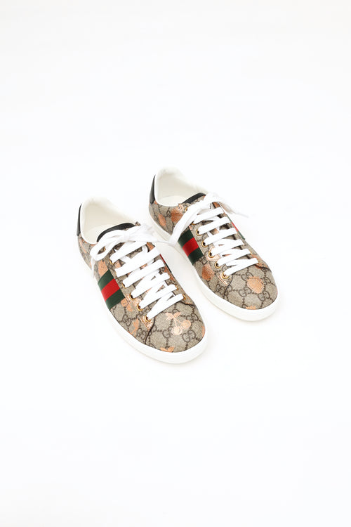 Gucci Beige Ace GG Supreme Berry Sneaker