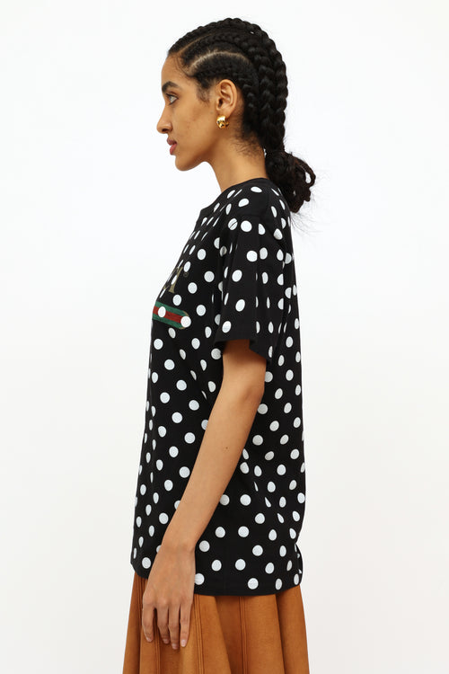 Gucci Black 
White Polka Dot Top