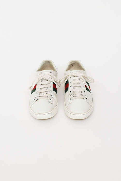 Gucci White Web Ace Sneakers