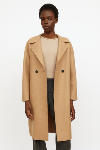 Harris Wharf London Beige Wool Double Breasted Coat